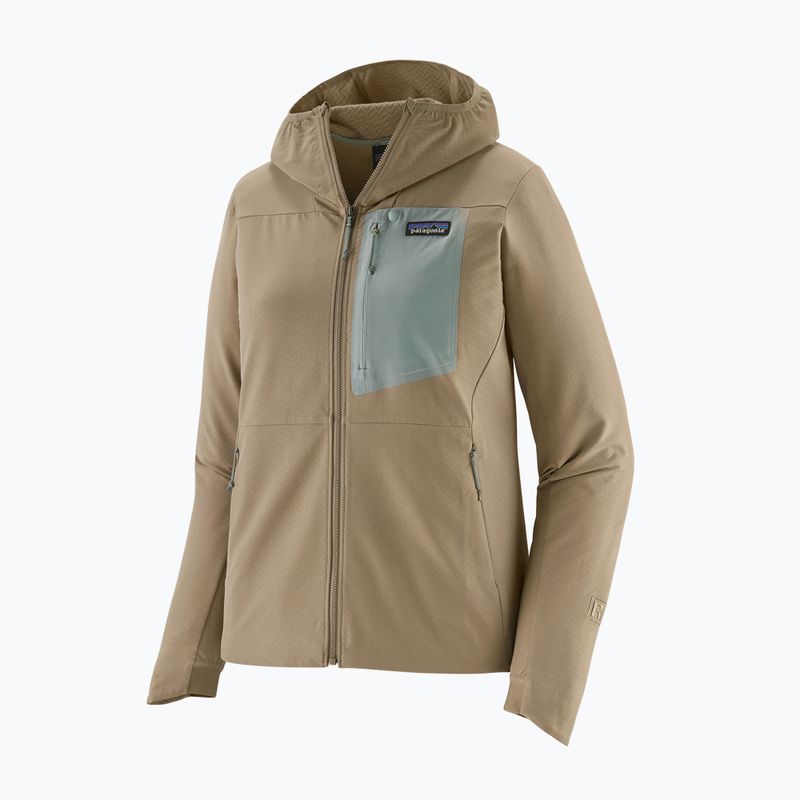 Damen Softshelljacke Patagonia R1 CrossStrata Hoody seabird grey 3