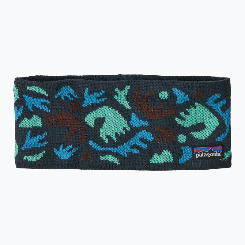Patagonia Powder Town Damen-Stirnband across oceans/ smolder blau