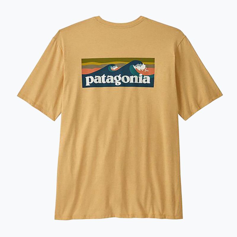 Herren Patagonia Boardshort Logo Tasche Responsibili bienenwachsfarbenes T-shirt 2