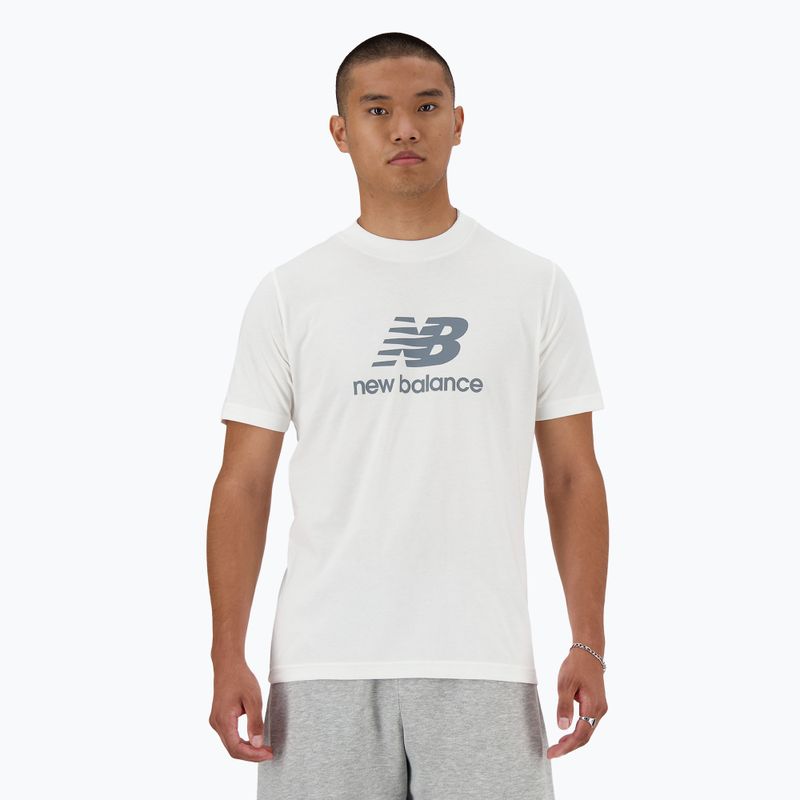 Herren New Balance Stacked Logo T-shirt weiß