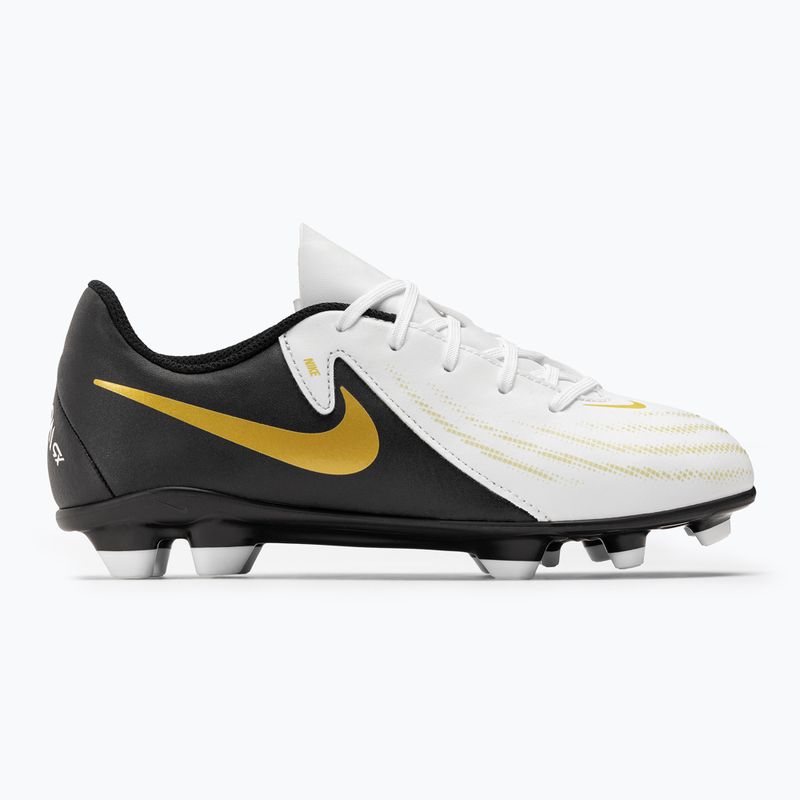 Nike Phantom GX II Club FG/MG Junior weiß/metallic gold coin/schwarz Kinder Fußballschuhe 2