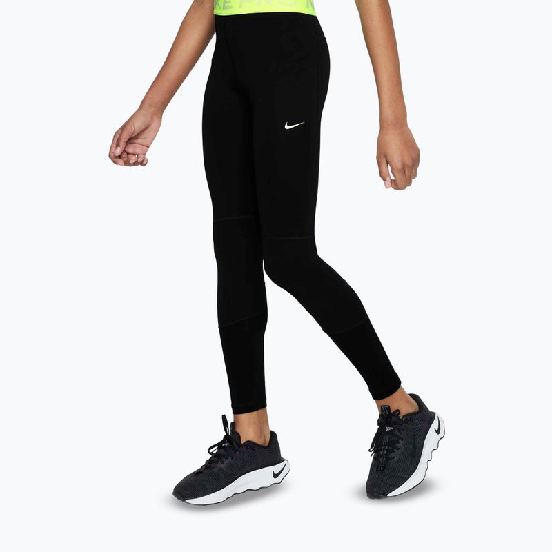 Nike Pro Dri-FIT comet schwarz/volt/weiß Kinder Leggings