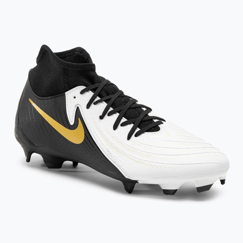 Nike Phantom Luna II Academy FG/MG Fußballschuhe weiß / metallische Goldmünze / schwarz