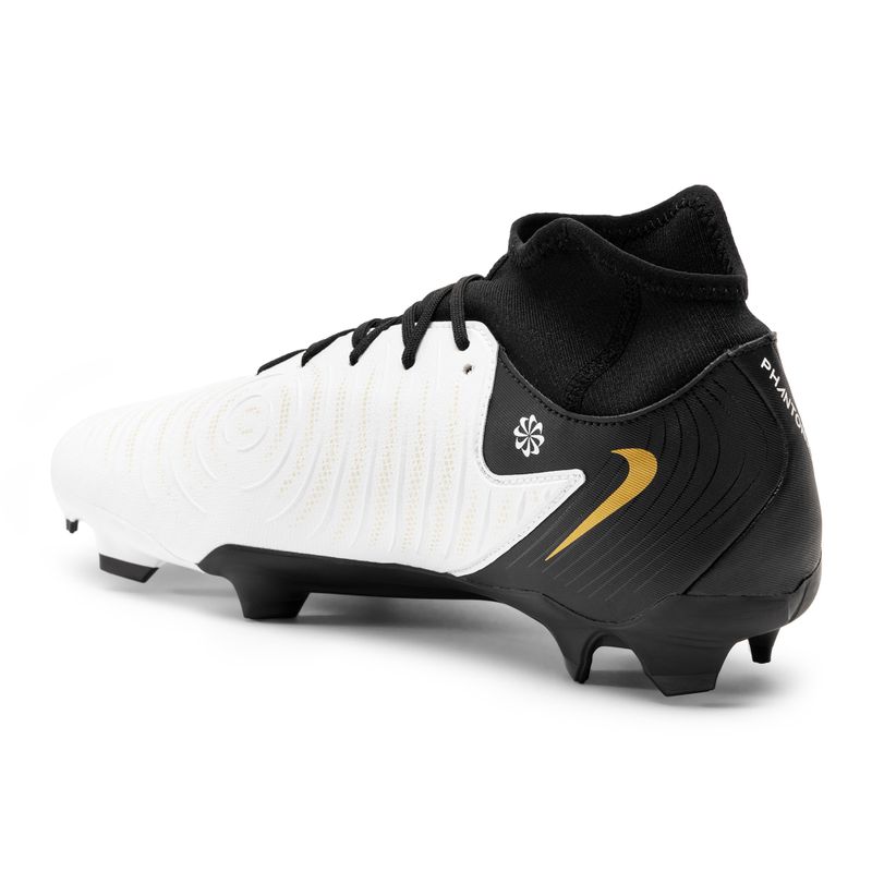 Nike Phantom Luna II Academy FG/MG Fußballschuhe weiß / metallische Goldmünze / schwarz 3