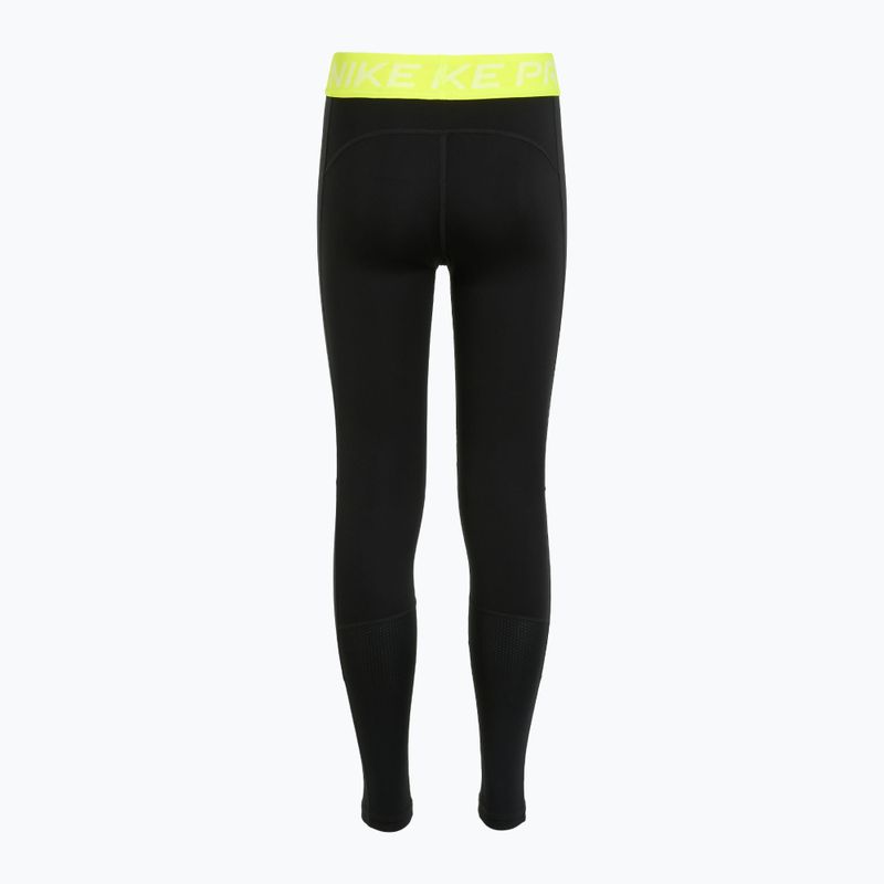 Nike Pro Dri-FIT comet schwarz/volt/weiß Kinder Leggings 7