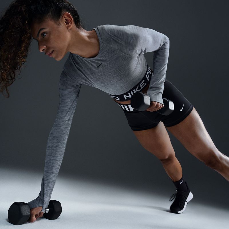 Damen-Trainings-Longsleeve-Top Nike Pro 365 Dri-Fit smoke grey/heather 5
