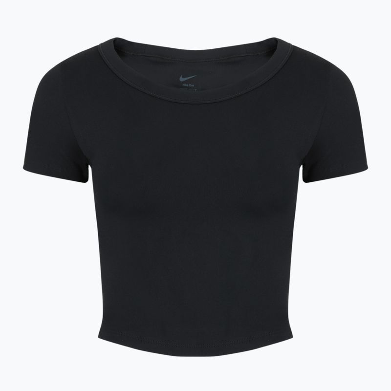 Damen Trainings-T-Shirt Nike One Fitted Dri-Fit Cropped Top schwarz 7