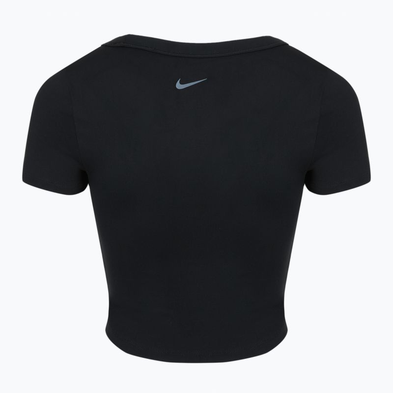 Damen Trainings-T-Shirt Nike One Fitted Dri-Fit Cropped Top schwarz 8