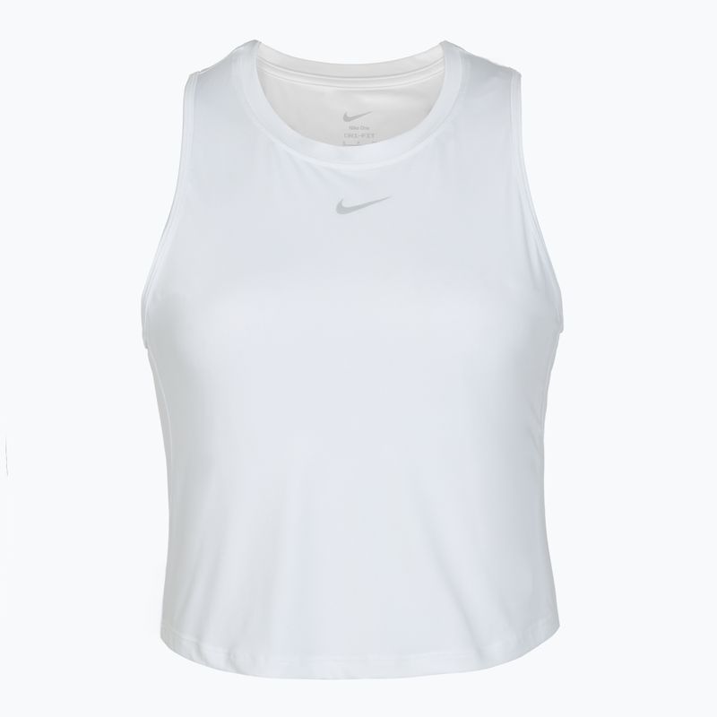 Damen Trainings-T-Shirt Nike One Classic Dri-Fit Cropped Tank weiß 6