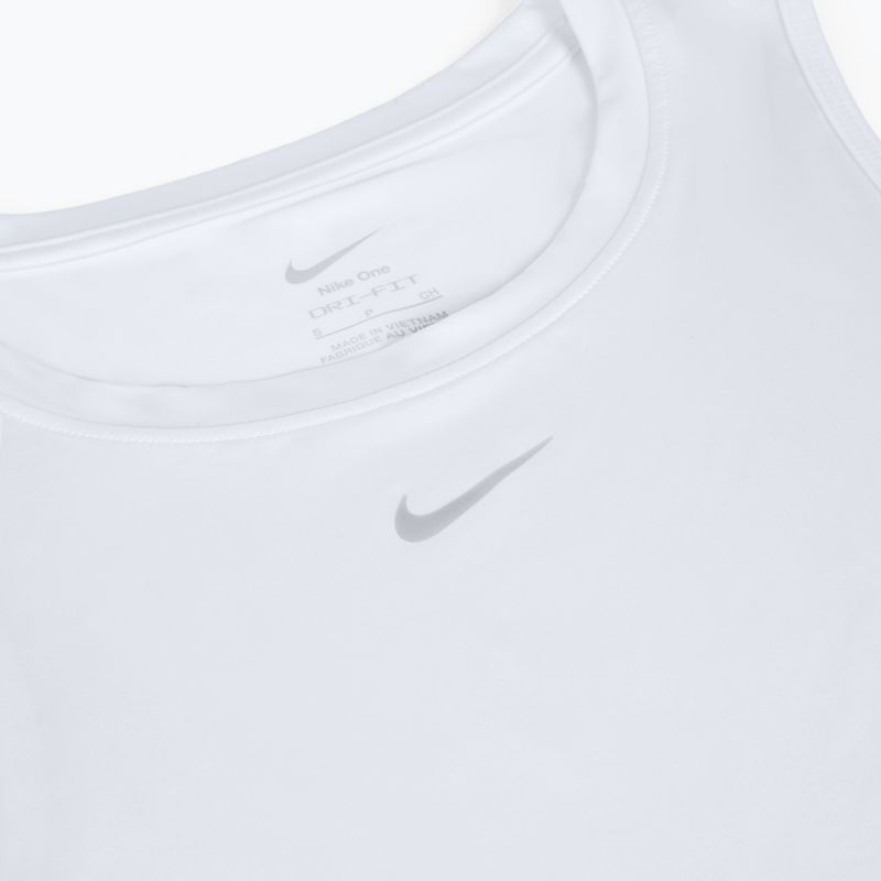 Damen Trainings-T-Shirt Nike One Classic Dri-Fit Cropped Tank weiß 8