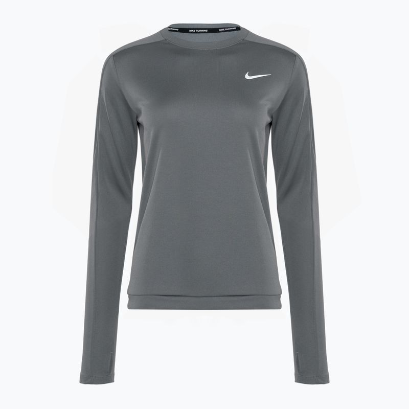 Nike Dri-Fit Crew-Neck Lauf-Langarmshirt für Damen Rauchgrau