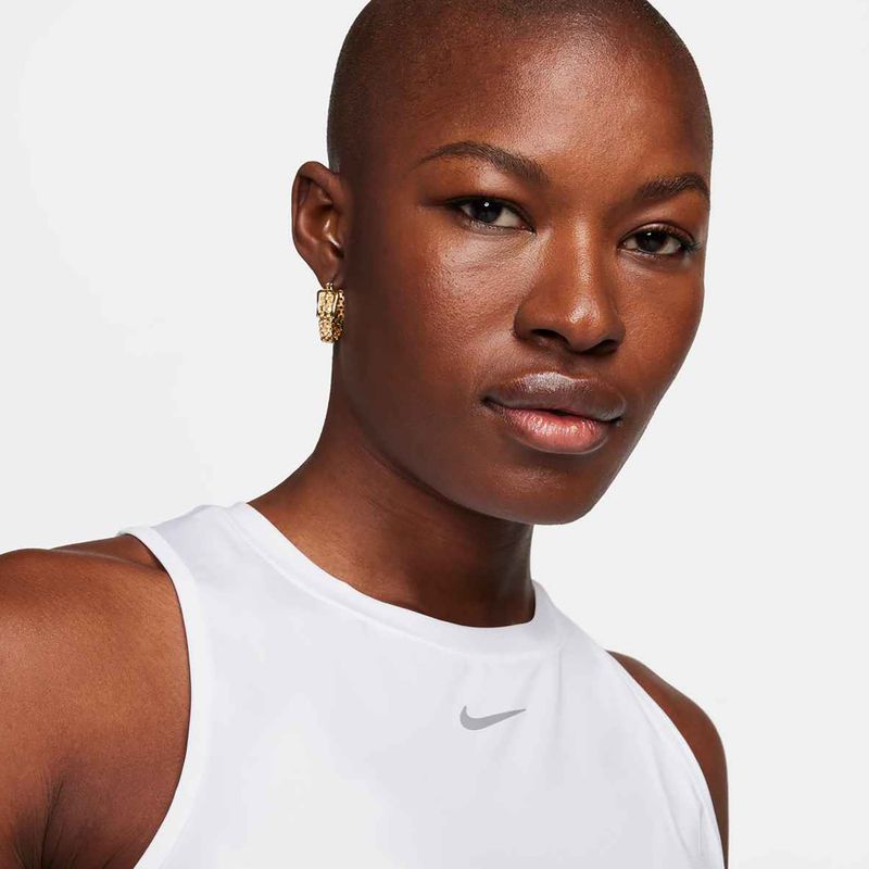 Damen Trainings-T-Shirt Nike One Classic Dri-Fit Cropped Tank weiß 4