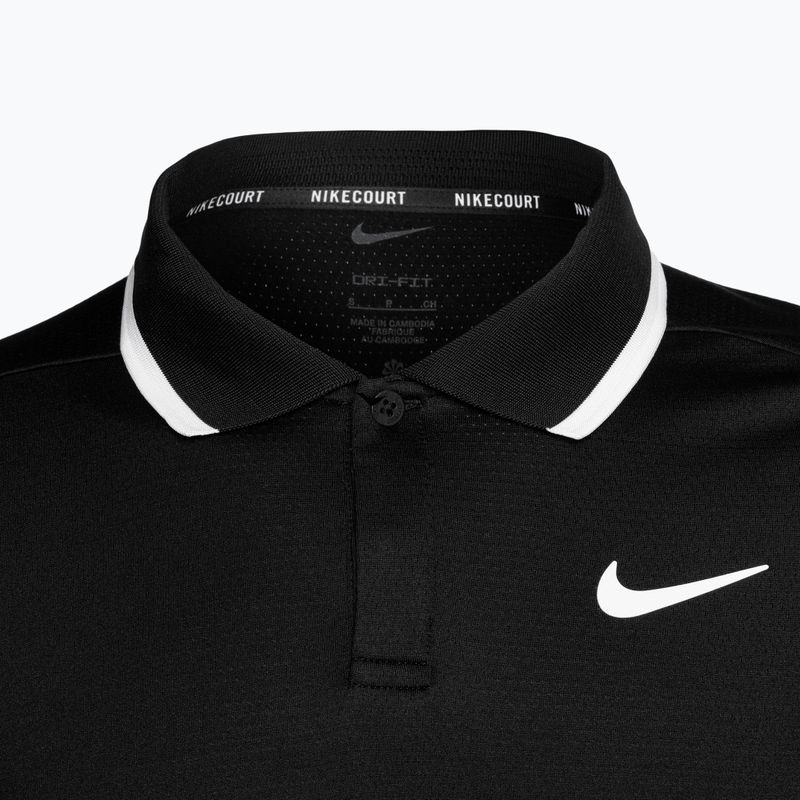 Nike Court Dri-Fit Advantage schwarz/weißes Herren-Tennis-Poloshirt 3