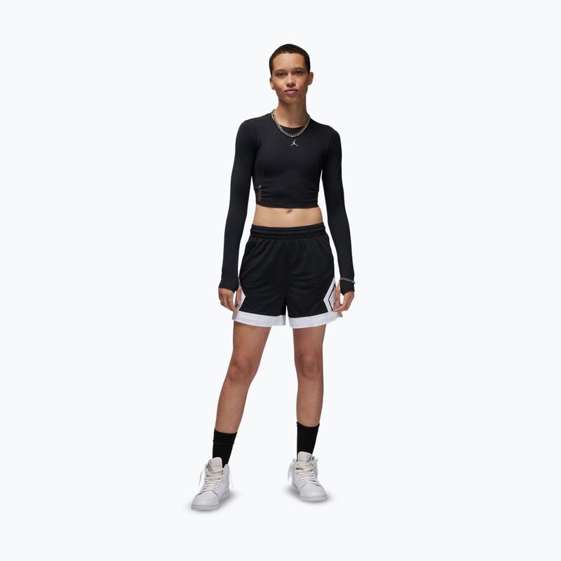Damen-Basketballshorts Jordan Sport Diamond 4" black/white/white/black 2