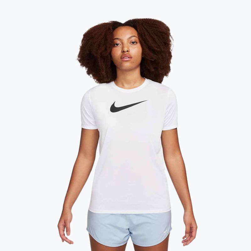 Nike Dri-Fit Trainings-T-Shirt für Frauen, weiß/schwarz