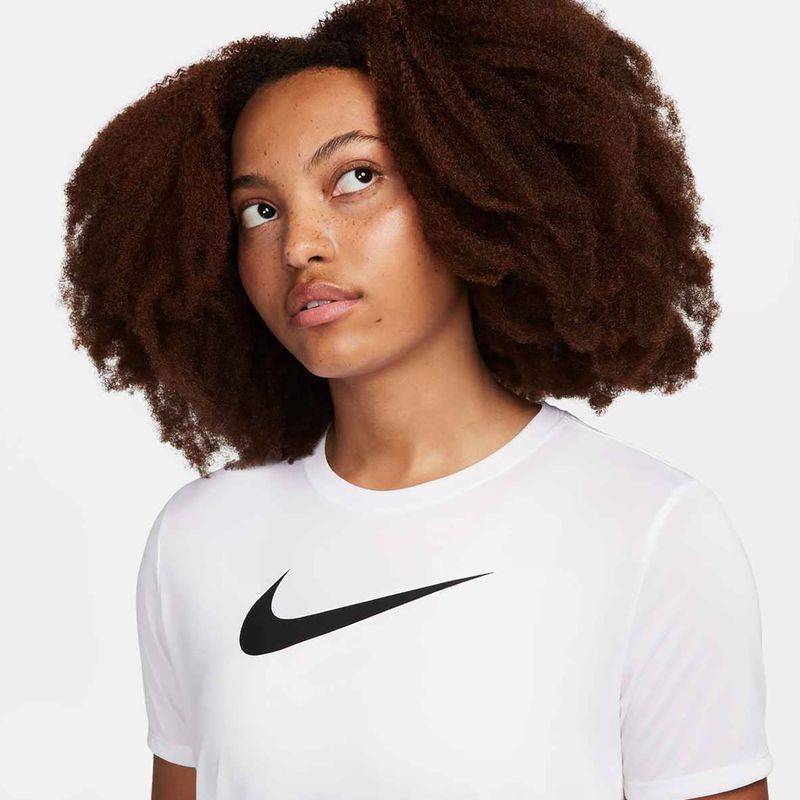 Nike Dri-Fit Trainings-T-Shirt für Frauen, weiß/schwarz 4