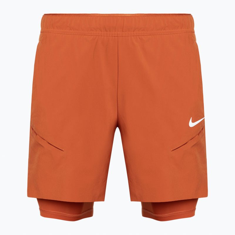 Nike Court Dri-Fit Slam Herren Tennisshorts Rostfaktor/rosa Quarz/weiß
