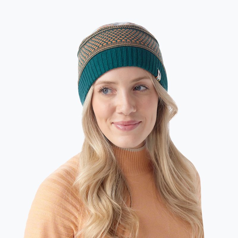 Wintermütze Smartwool Popcorn Cable Reversible emerald green 2