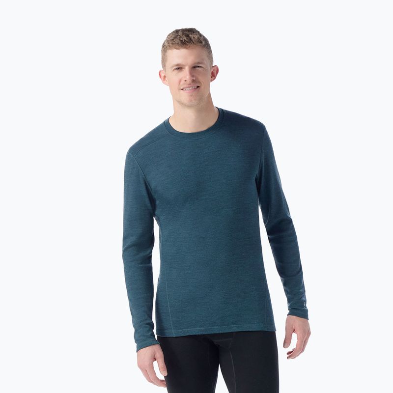 Herren Smartwool Merino 250 Baselayer Crew Boxed Thermo-Longsleeve twilight blue heather