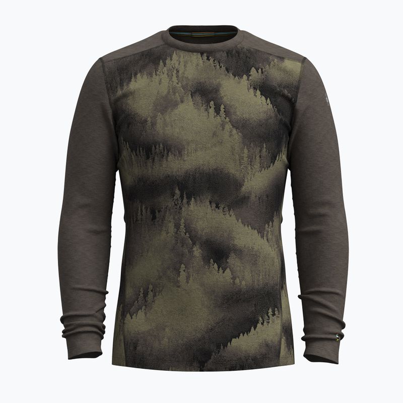 Männer Smartwool Merino 250 Baselayer Crew Boxed thermische Longsleeve nördlichen Wäldern nebligen Kiefern 3