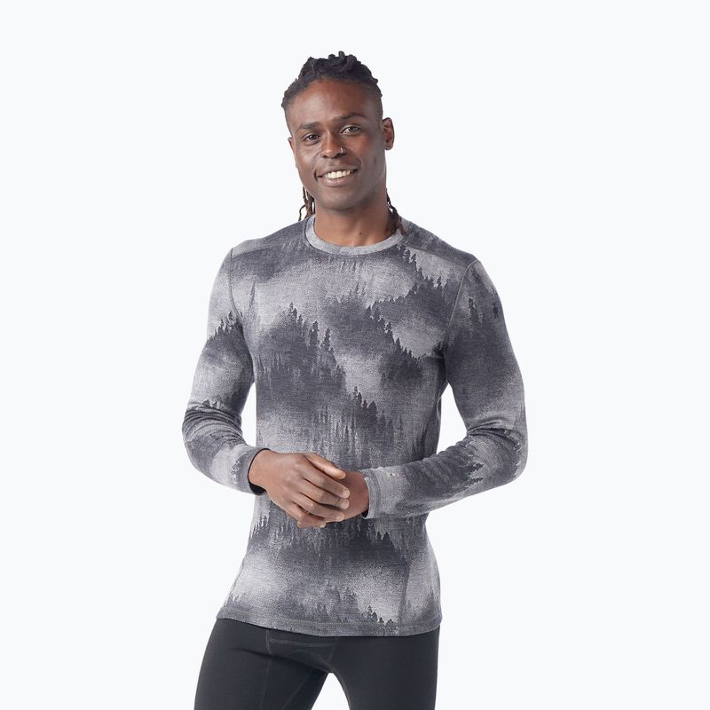 Herren Smartwool Merino 250 Baselayer Crew Boxed Thermo-Longsleeve anthrazit neblige Kiefern