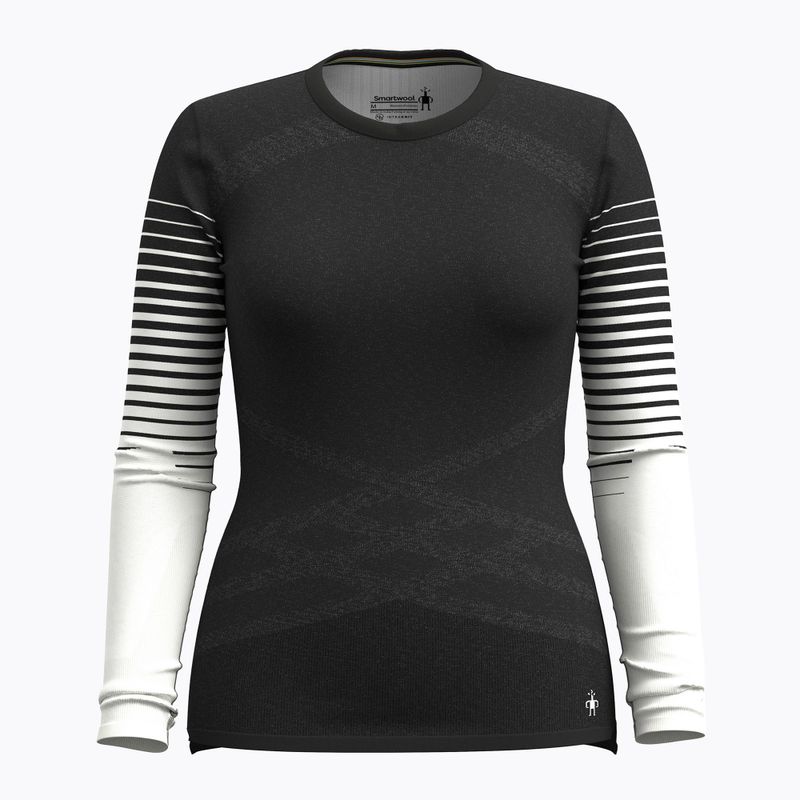 Damen-Thermoaktivshirt Smartwool Intraknit Thermal Merino Base Layer Pattern Crew black 3