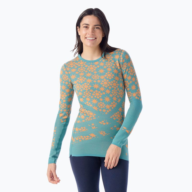 Damen-Thermoaktivshirt Smartwool Intraknit Thermal Merino Base Layer Pattern Crew cascade