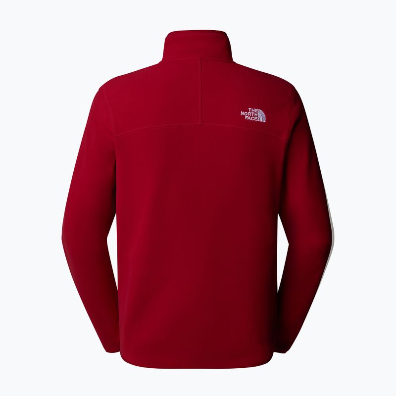 Männer The North Face 100 Gletscher 1/4 Zip Granat rot Sweatshirt 2