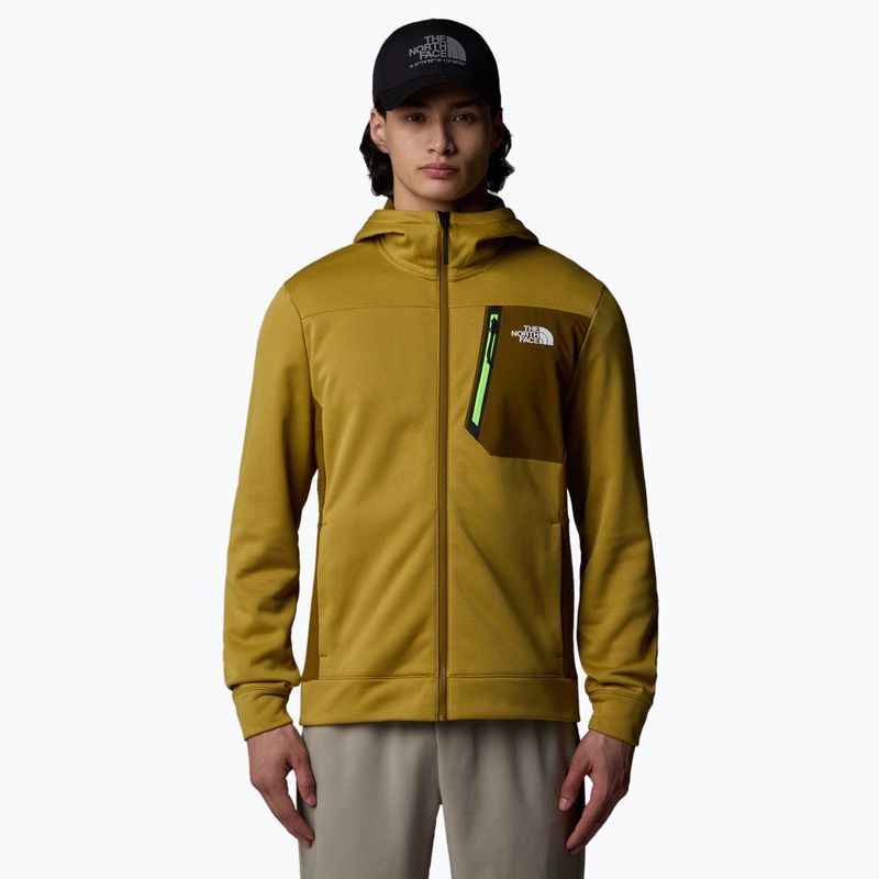 Herren The North Face Mountain Athletics Full Zip Fleece-Sweatshirt bernsteinfarben/ moosgrün