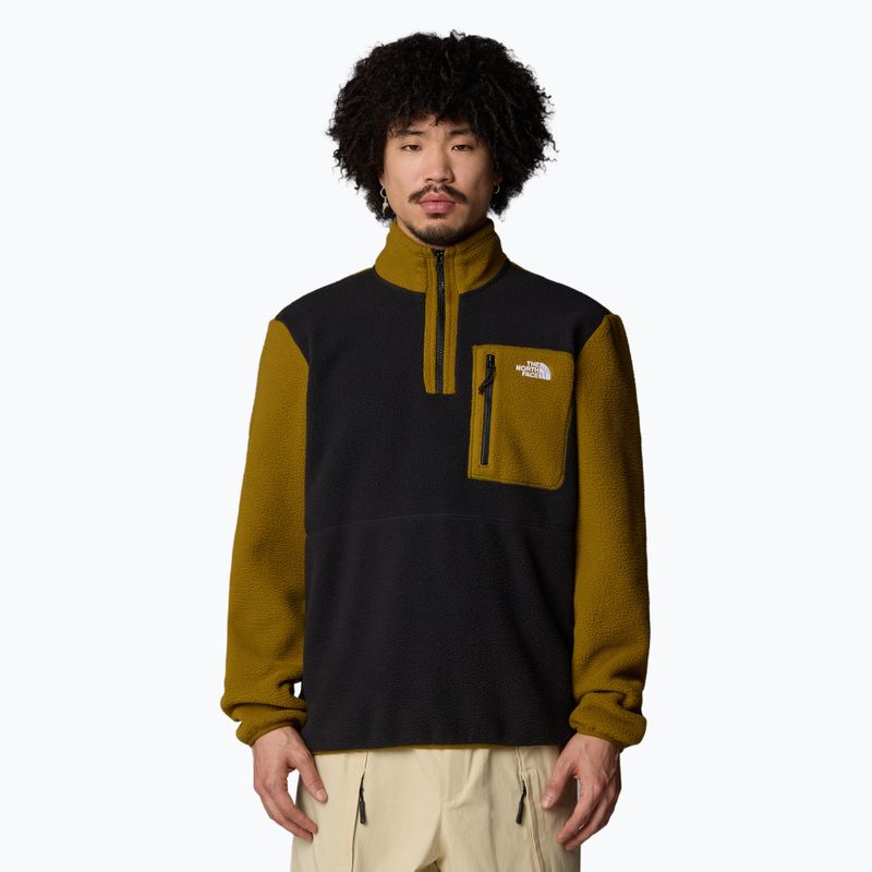 Herren The North Face Yumiori 1/4 Zip schwarz/ moosgrün Sweatshirt