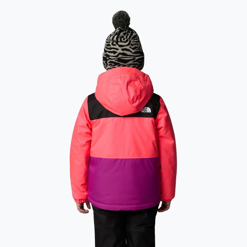 The North Face Kid Freedom Isolierte strahlende Mohnblume Kinder Skijacke 3