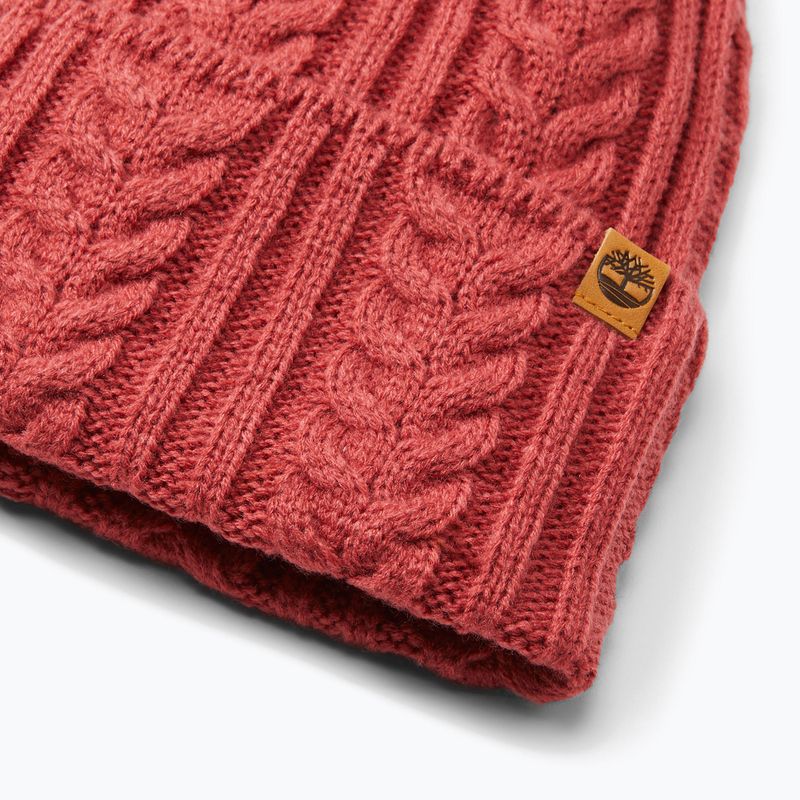 Damen Wintermütze Timberland Cable Beanie granatrosa 2