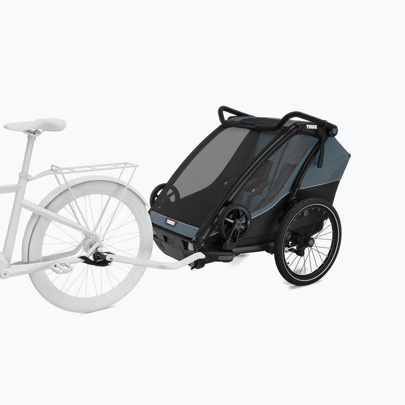 Thule Chariot Cab dunkel schieferfarbener Doppelfahrradanhänger 9