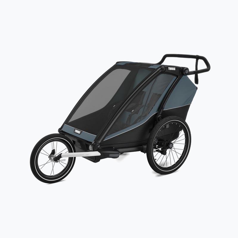 Thule Chariot Cab dunkel schieferfarbener Doppelfahrradanhänger 10