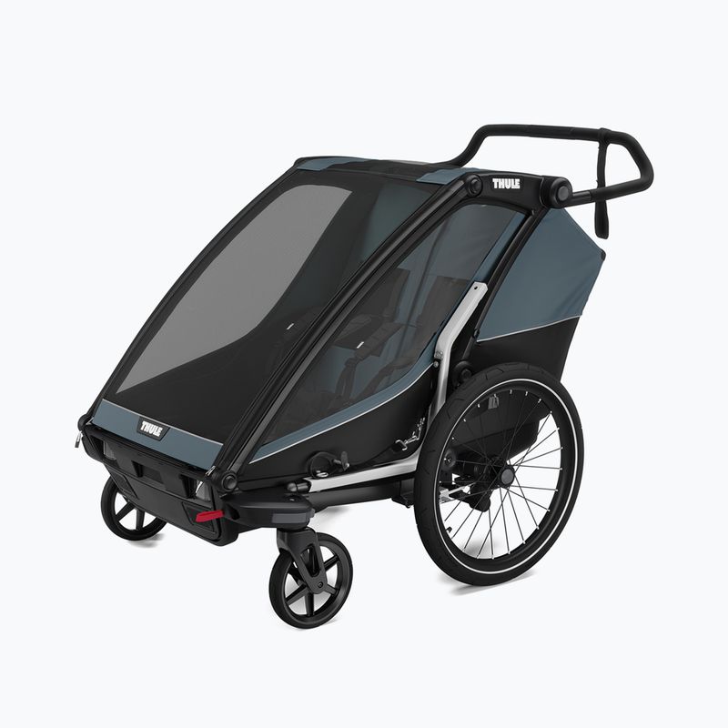 Thule Chariot Cab dunkel schieferfarbener Doppelfahrradanhänger 13