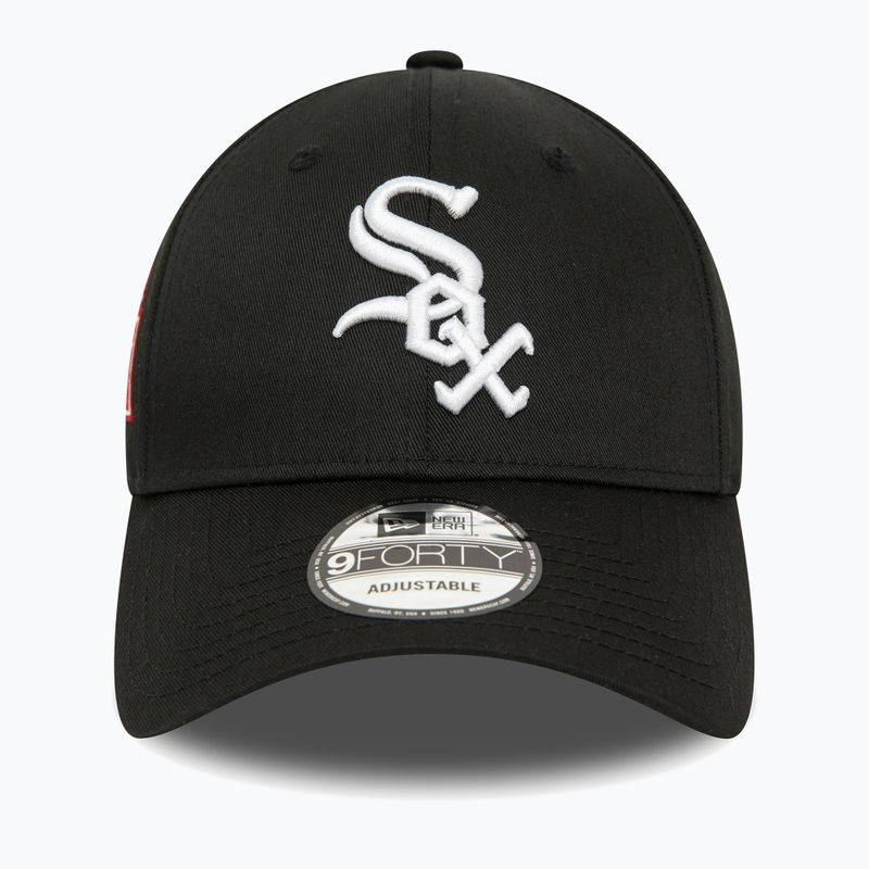 Cap Mütze Herren New Era Patch 9Forty Chicago White Sox black 3