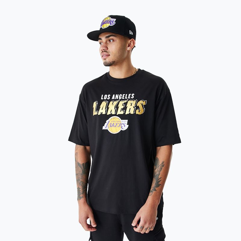 Herren New Era Team Script OS Tee Los Angeles Lakers schwarz