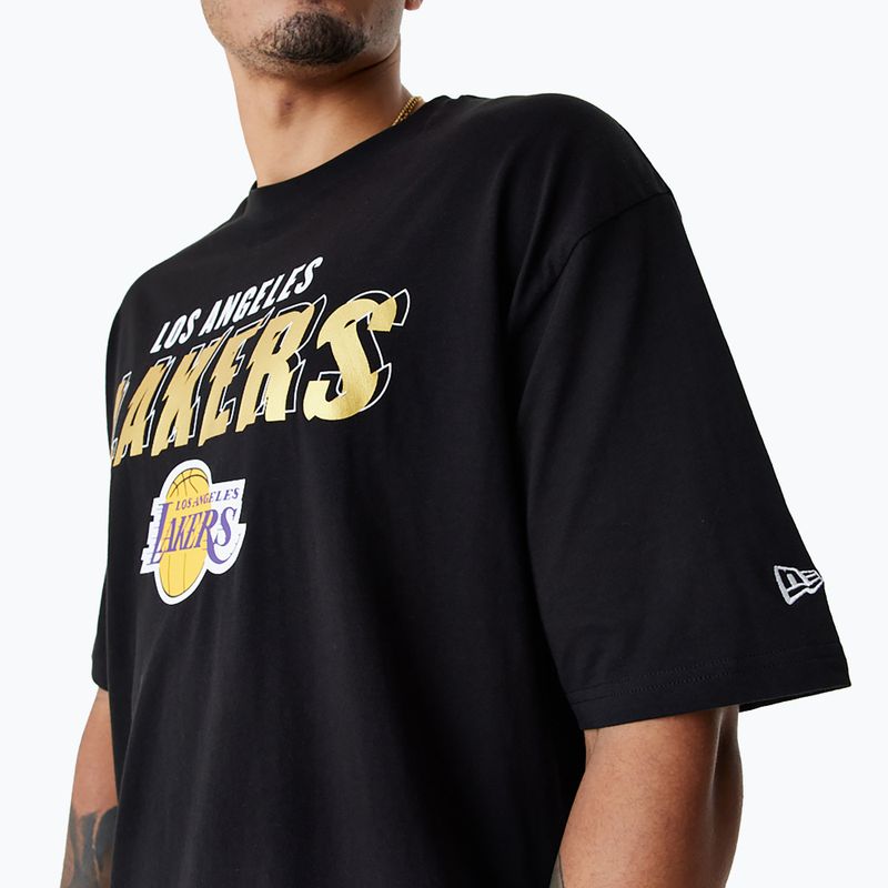 Herren New Era Team Script OS Tee Los Angeles Lakers schwarz 5