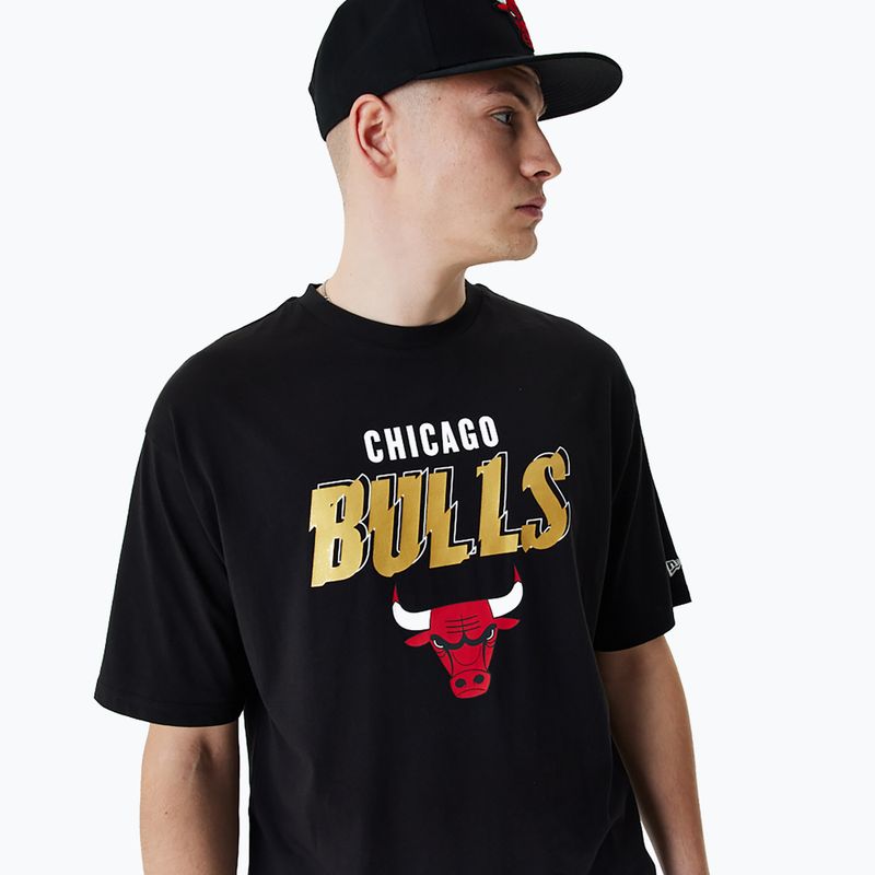 Herren New Era Team Script OS Tee Chicago Bulls schwarz 4