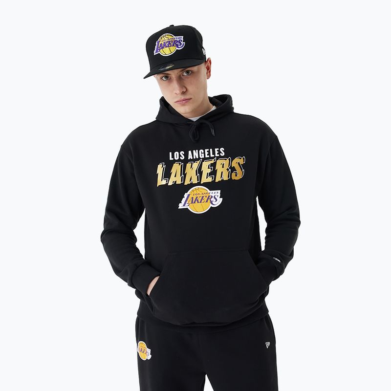 Herren New Era Team Script OS Hoody Los Angeles Lakers schwarz