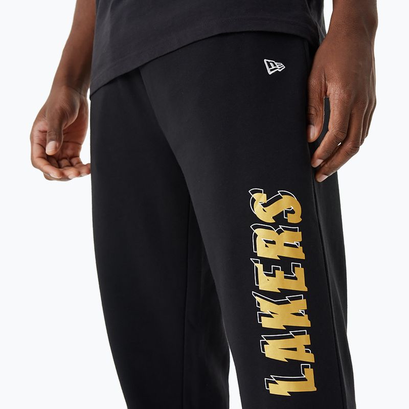 Herren New Era NBA Team Script Jogger Los Angeles Lakers schwarz 5