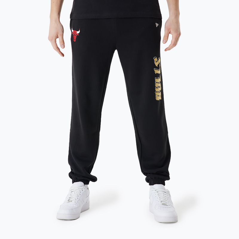 Herren New Era NBA Team Script Jogger Chicago Bulls schwarz