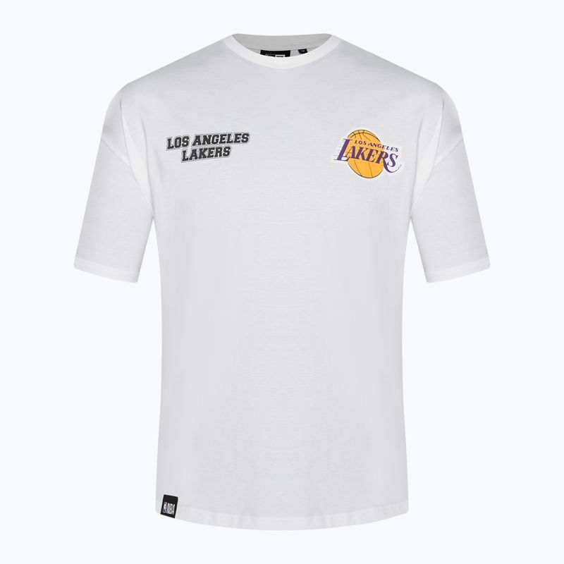 Männer neue Era NBA große Grafik BP OS Tee Los Angeles Lakers weiß 6