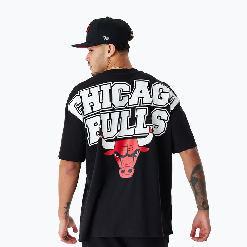 Männer neue Era NBA große Grafik BP OS Tee Chicago Bulls schwarz 3