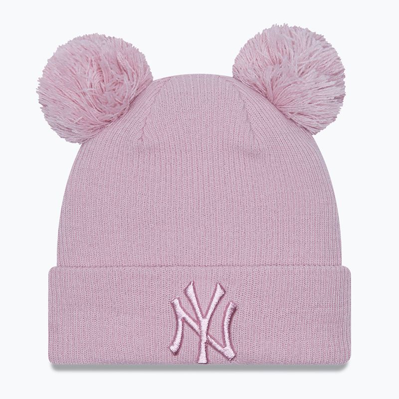 Neue Ära Weiblich Metallic Logo Beanie New York Yankees Pastell rosa