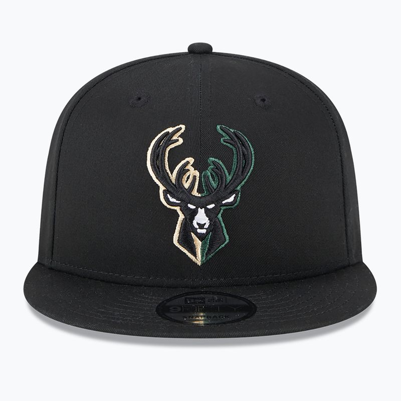 Neue Era Split Logo 9Fifty Milwaukee Bucks Kappe schwarz 3