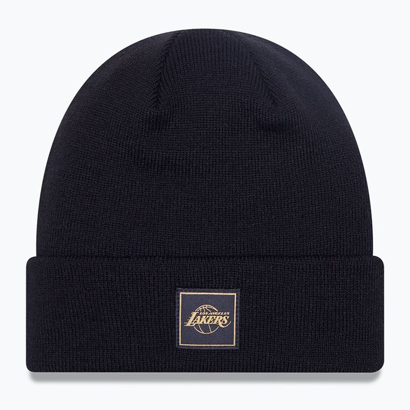 New Era Metalic Badge Manschette stricken Los Angeles Lakers Wintermütze schwarz