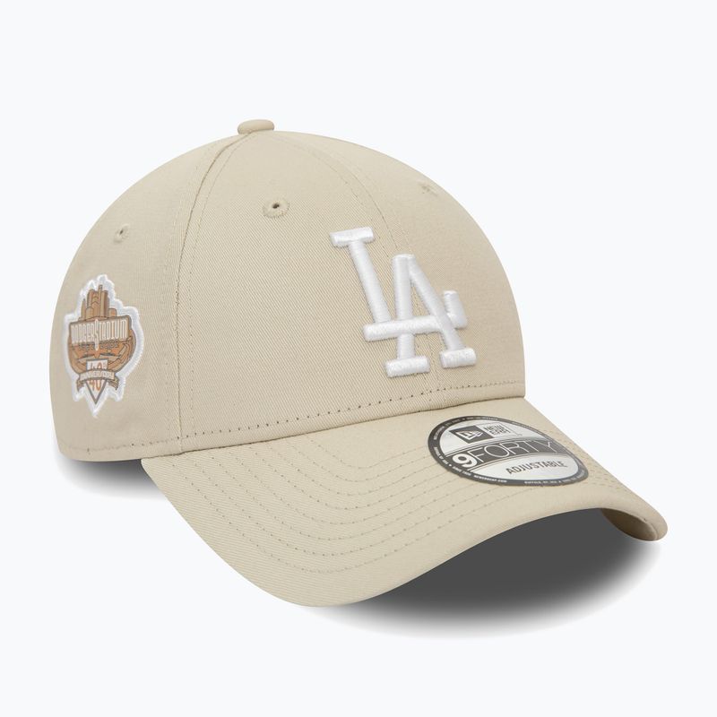 Cap Mütze Herren New Era Side Patch 9Forty Los Angeles Dodgers light Beige