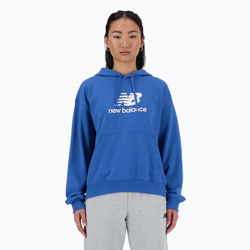 Damen New Balance French Terry Stacked Logo Hoodie blueagat