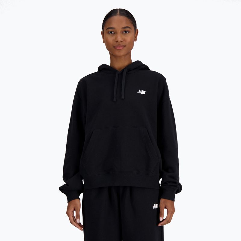 Women's New Balance French Terry Small Logo Hoodie schwarz